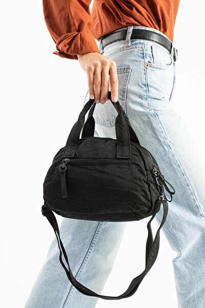 571 Collections Çanta Soft Textured Ultra-Lightweight, Waterproof Polyamide Fabric Shoulder and Arm Bag Black Model: (571-13-14H)