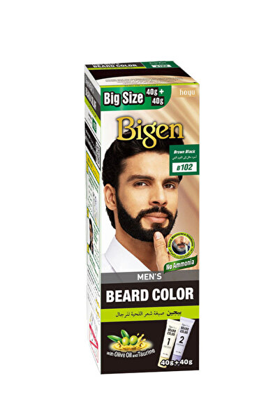 BİGEN Bigen Beard Hair Dye B102 Black Brown - Large Size 40+40g