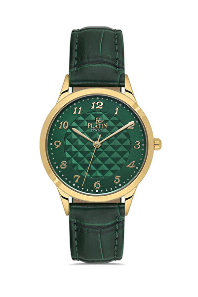 Platin Pierre Pl-1170Lb-Zs10 Numeral Leather Cord Women's Wristwatch