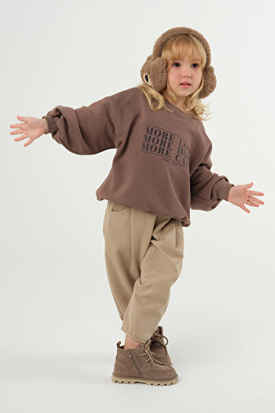 Mioma Kids Printed Sweatshirt Brown