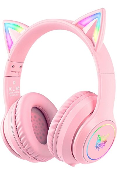 Generic Wired Gaming Headset Removable Cat Ears Headphones with Microphone