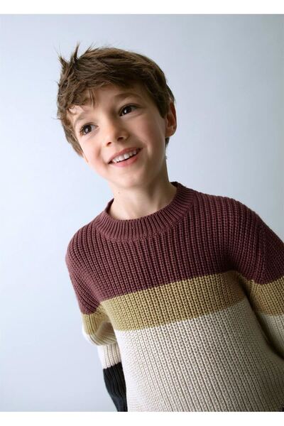 MAYORAL سترة محبوكة للأولاد باللون الأحمر الداكن 4379