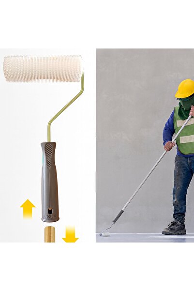 Genel Markalar 1221 Epoksi Uygulama 7,5 cm Çap 10 mm Dişli Saplı Hava Kabarcığı Alma Kirpi Rulosu 25 cm