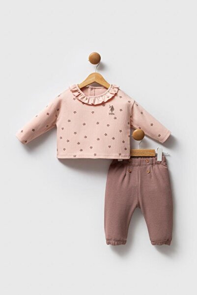 U.S. Polo Assn. Kids U.S. Polo Assn Usb2759 Baby Girl 2-Piece Set