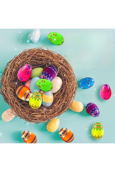 Niaetuto Set of 12 eggs with 12 surprise toys for children Easter, multicolor,