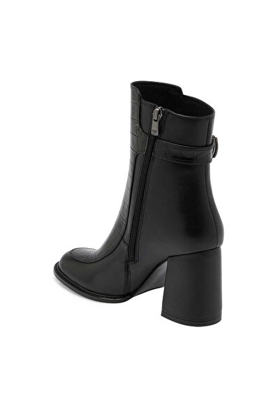 Tergan Siyah Hakiki Deri Kadın Klasik Bot - K24K1BT67709-N97