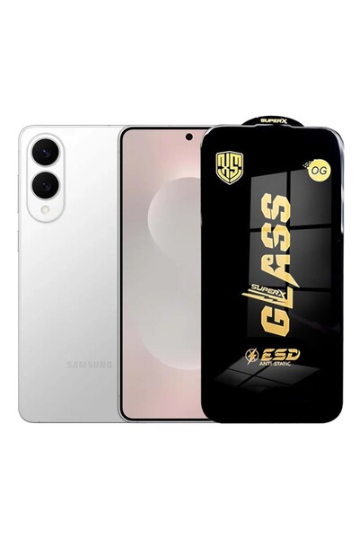 bzstore Folie de Protectie Samsung Galaxy S25 Edge, Sticla Securizata ESD, Margini Negre, 0.35 mm