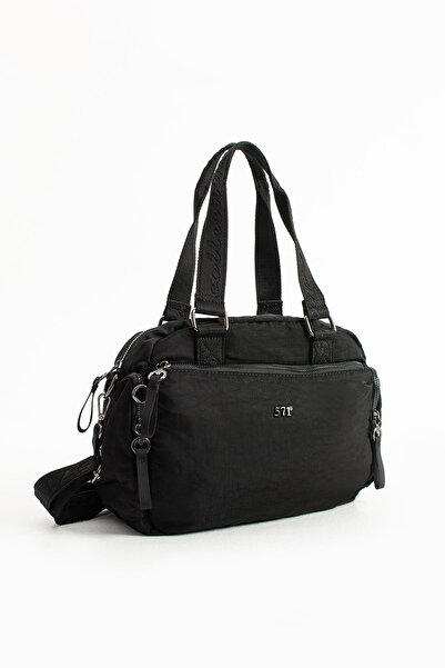 571 Collections Çanta Soft Textured Ultra-Lightweight, Waterproof Polyamide Fabric Shoulder and Arm Bag Black Model: (571-13-14g)