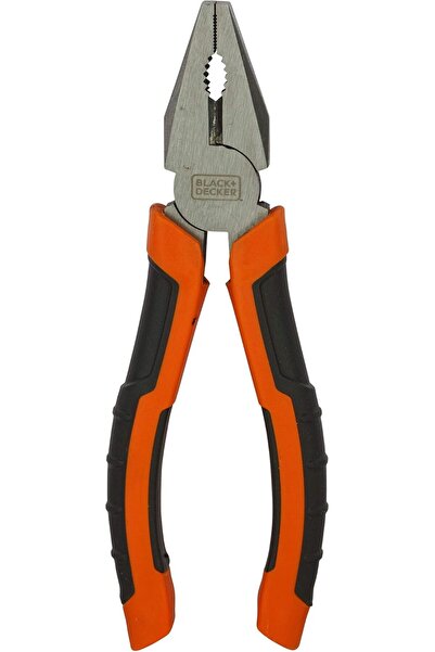 Black&Decker Black & Decker 160Mm Steel Combination Pliers With Bimaterial Handle, Orange/Black - BDHT81587