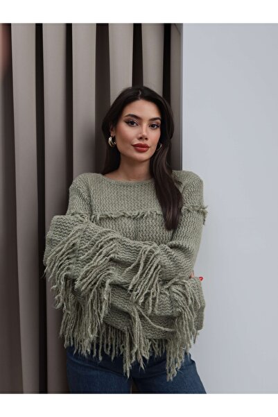 ESRAHELVACI Fringed Casual Knitted Sweater