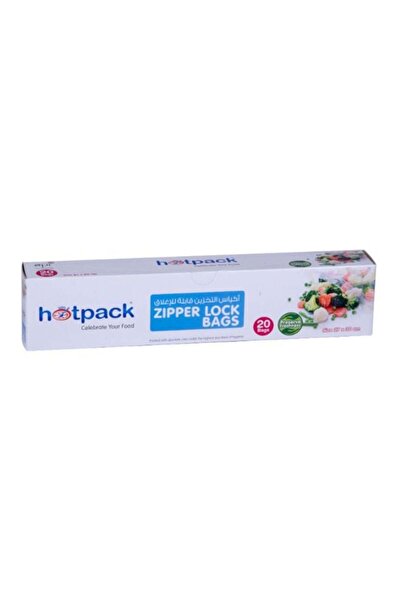 Hotpack مجموعة حقائب شفافة بسحاب، مكونة من 20 قطعة، مقاس 27×30 سم