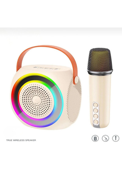 MYGALAXY KABLOSUZ BLUETOOTH HOPARLÖR VE KARAOKE MİKRAFON-10WGÜÇ,RGB IŞIK,TF KART,USB DESTEKLİ HOPARLÖR