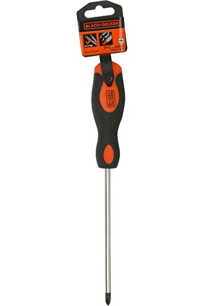 Black&Decker BLACK+DECKER PH2 x 150mm Bimaterial Steel Phillips Screwdriver, Orange/Black