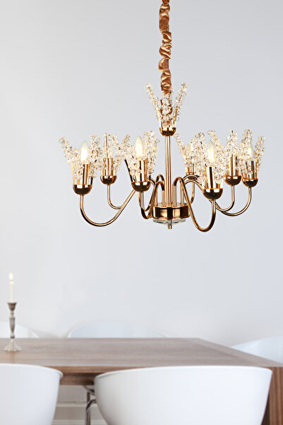 Begüsa Leroy 8.Li Avize Gold Kaplama