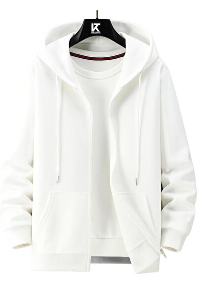 Karatopak Kapüşonlu Unisex Fermuarlı Sweatshirt / Hırka