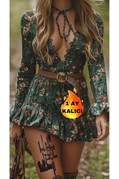 Mecit Tuhafiye 1 AY KALICI ASLAN AİLE ÇİZGİ KOL BACAK VUCUT GEÇİCİ DÖVME