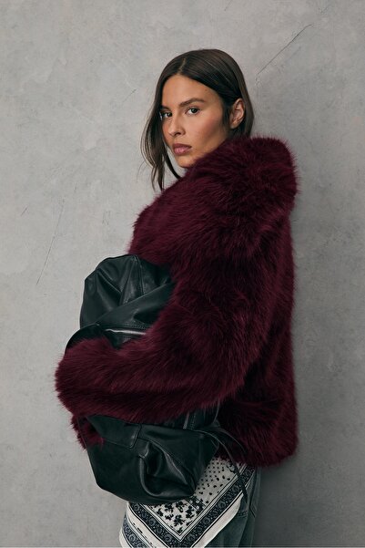 Stradivarius Kısa suni kürk ceket