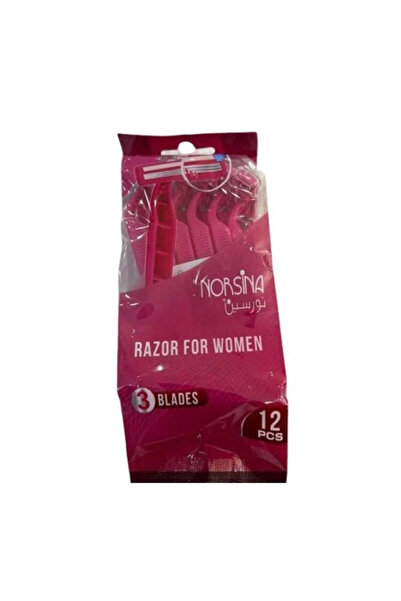 Norsina نورسينا امواس حلاقه نسائيه 12 قطعة 3 شفر زهري