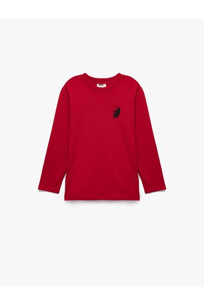 Koton Cotton Long Sleeve Crew Neck Ataturk Printed T-Shirt