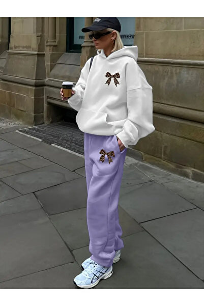 Keywest Γυναικείο σετ φόρμας με στάμπα με λεοπάρ κορδέλα