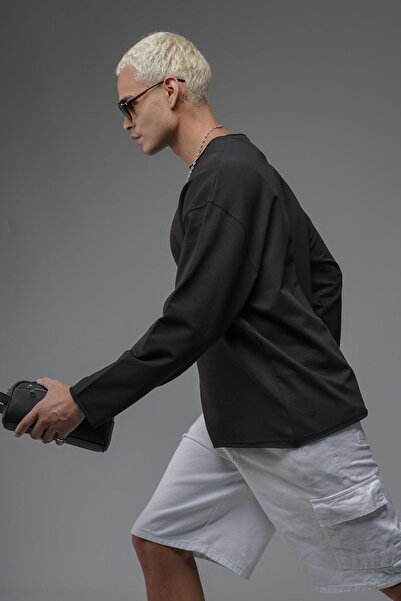 king brich Φούτερ με φαρδύ γιακά, φαρδύ και ίσιο