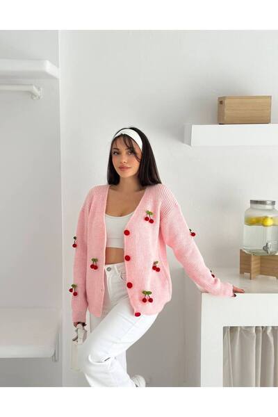 tellevolle kirazlı triko ceket