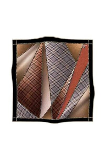 Vissona Μεταξωτό μαντήλι Tivil 50786 - 4 - 0006 - 0015 Πορτοκαλί καρό σχέδιο