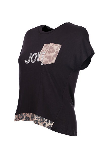 Ysatis Minimalist Oversize Short Sleeve Women's Blouse - Leopard Detail