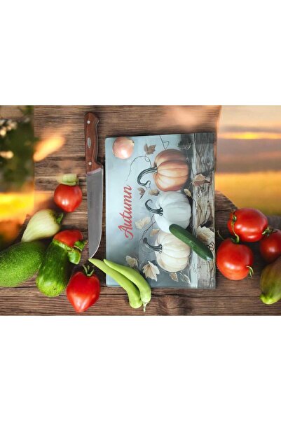 vipgross Tempered Glass Cutting Board 25*35 Pumpkin – Anti-Scratch, Heat-Resistant, Unbreakable, Non-Slip