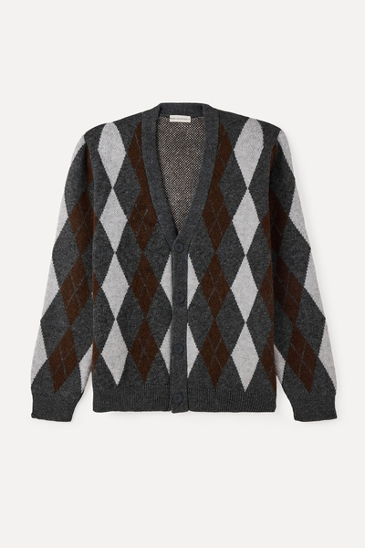 Mudo V-Neck Baklava Patterned Cardigan