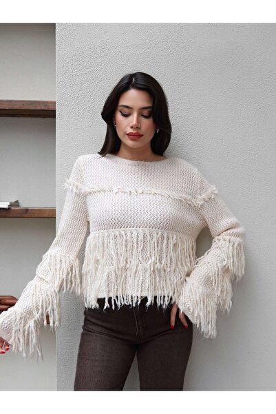 ESRAHELVACI Πλεκτό πουλόβερ με κρόσσια