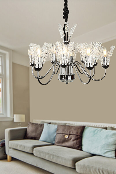 Begüsa Leroy 10.Lu Avize Krom Kaplama