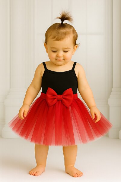 NSMLİFE Baby Girl Lined Front Buckle Elastic Waist Top Layer Red Bottom Layer...