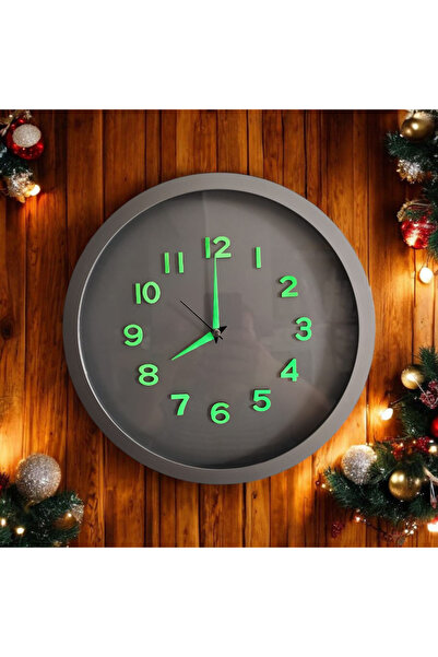 Bahat Phosphorescent Silver Plastic Wall Clock Phosphorescent Earrings Necklace Fatma Ana Hand Keychain Set