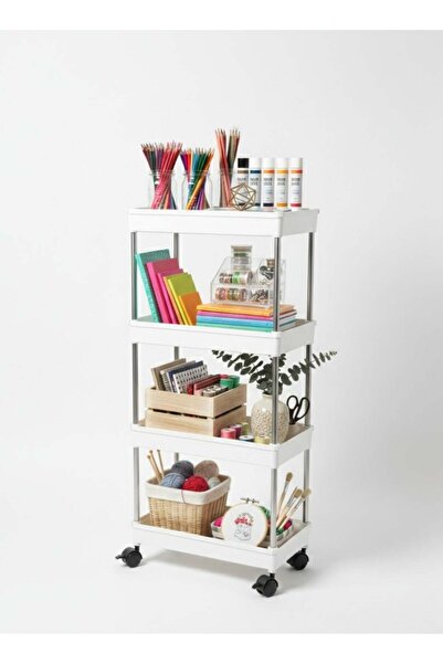 Generic R and J Four-Layer Multipurpose Storage Rack, 4-Tier Storage Shelf wi...