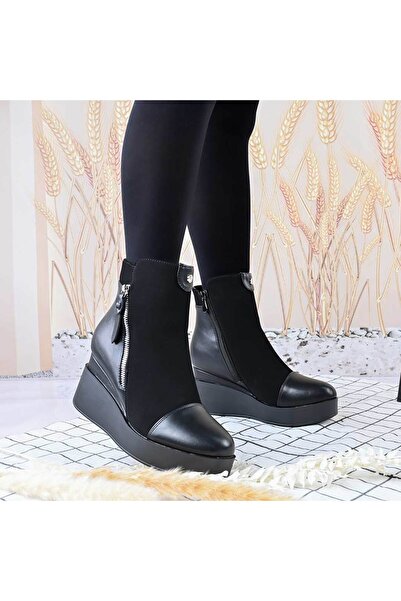 Tmall Γυναικεία μποτάκια αστραγάλου, κατασκευασμένα από δέρμα, με πλατφόρμα, ...