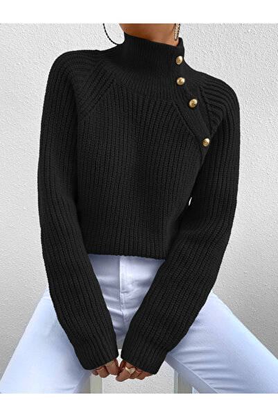 SÇLK TEKSTİL YARIM BALIKCI YAKA REGLAN KOLU DÜGMELİ KAZAK