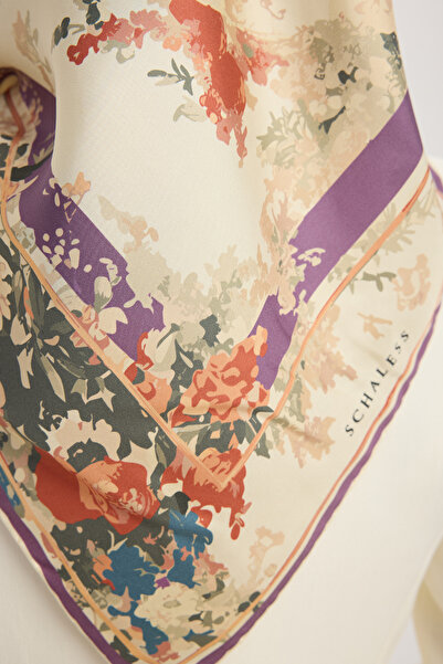 Schaless Rhapsody - Ecru - 100% Silk Twill Scarf - 90X90 cm