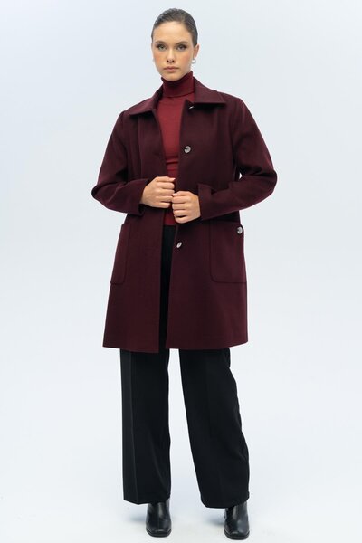 Olcay Shirt Collar Bag Pocket Detailed Large Size Coat A.Mürdüm 3132