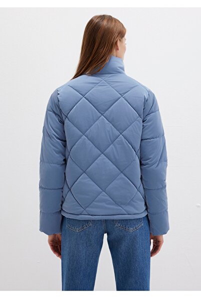 Mavi premium regular fit kapitone şişme mont