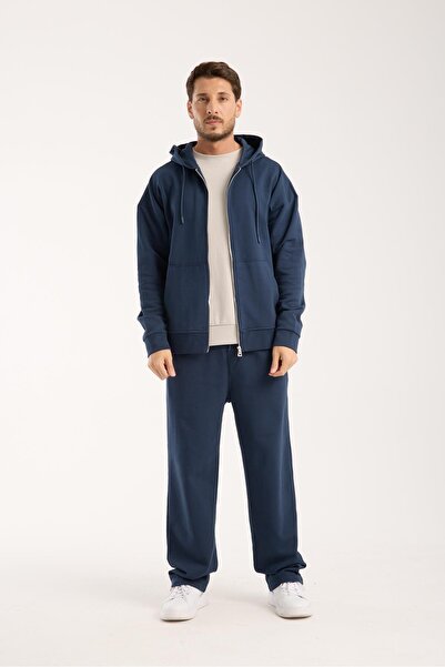 Store %100 Pamuk Erkek Oversize Kapüşonlu Sweatshirt ve Eşofman Altı (Takım)