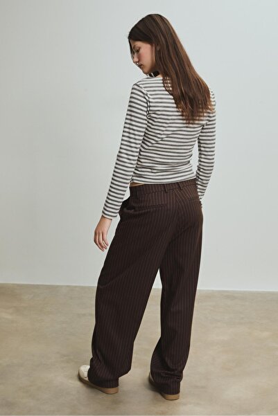 Stradivarius Striped smart baggy trousers