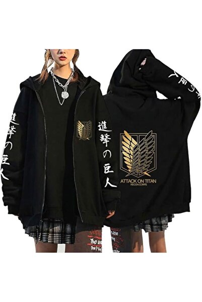 MAGORS سترة رياضية من القطن مطبوعة برسومات أنمي هجوم العمالقة، بأكمام طويلة، ...