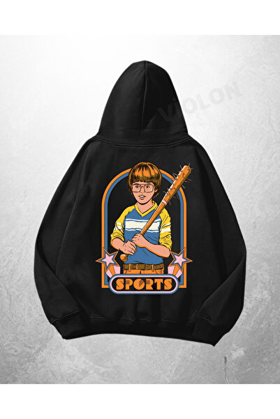 Violon Μαύρο Unisex Φούτερ με κουκούλα με στάμπα Good Boy σε μεγάλο μέγεθος