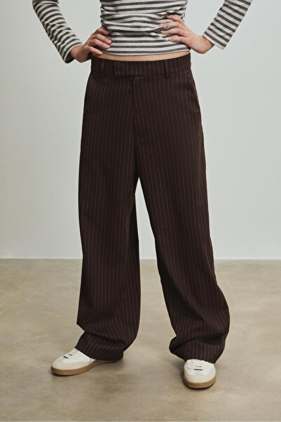 Stradivarius Striped smart baggy trousers