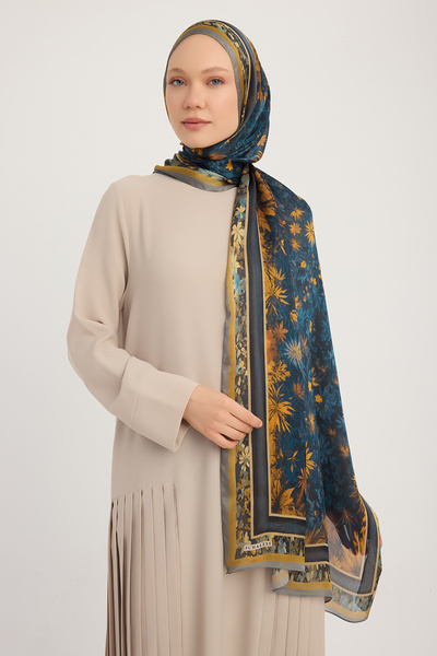 Schaless حديقة الليل - رمادي - شال جانجان بنقشة أورورا - 70x190 سم