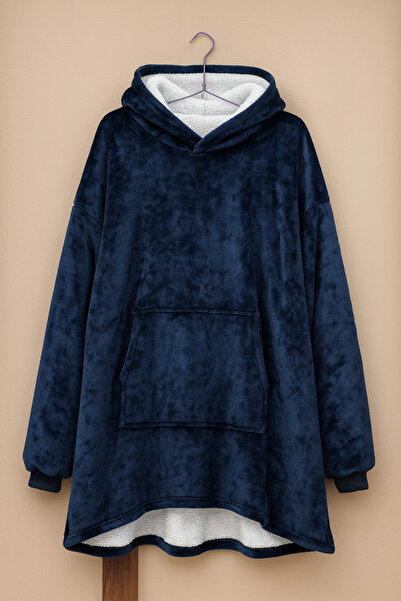 LEIHMANN Patura tip hanorac, cu gluga, calduroasa si pufoasa