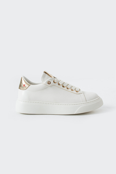 Siena Shoes Milan Women's Lace-Up Sneaker Sports Shoes White