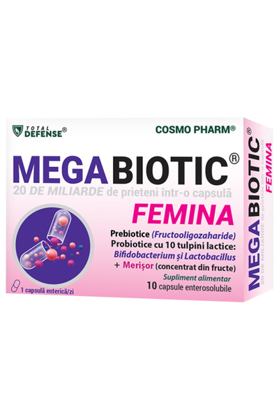 Cosmo Pharm MEGABIOTIC® FEMINA 20 de miliarde de prieteni într-o singură capsulă