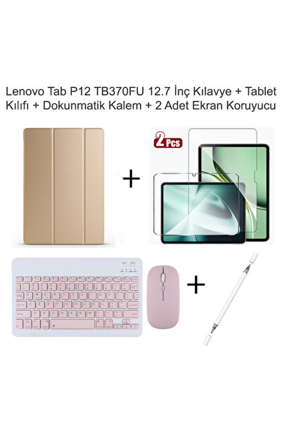 Yesnıce Lenovo Tab P12 TB370U 12.7 İnç Uyumlu Standlı Kılıf Ve Dokunmatik Kal...